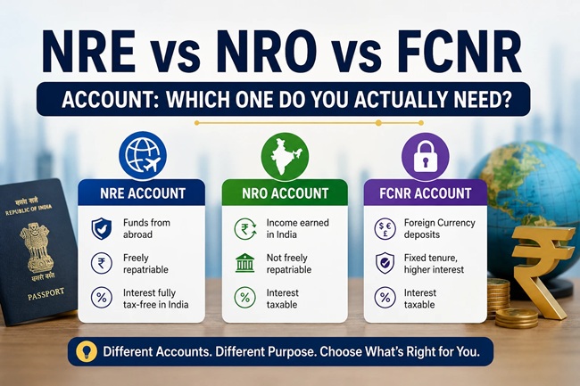 NRE vs NRO vs FCNR Account