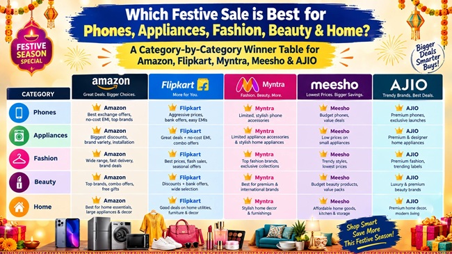 Amazon vs Flipkart vs Myntra vs Meesho vs Ajio