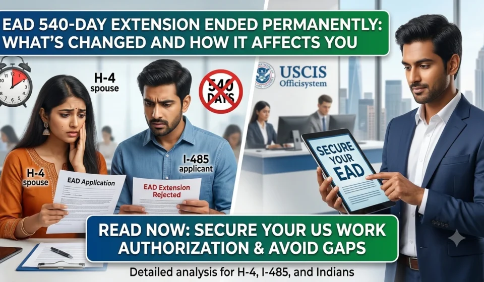 The US has made the end of the 540-day automatic EAD / work permit extension permanent