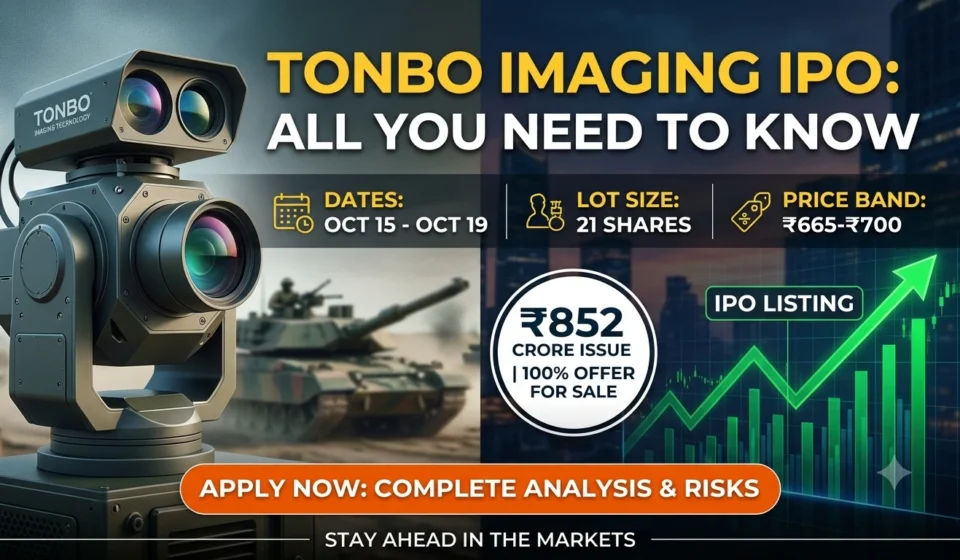 Tonbo Imaging's ₹852 crore IPO opens October 15 at ₹665 to ₹700. It is a 100% offer for sale. See dates, lot size, GMP, financials and risks before applying.